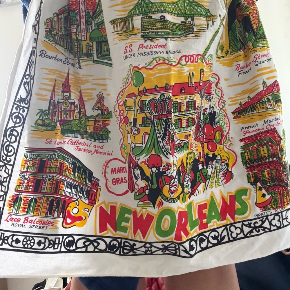 New Orleans Themed Souvenir Apron with Colorful Print